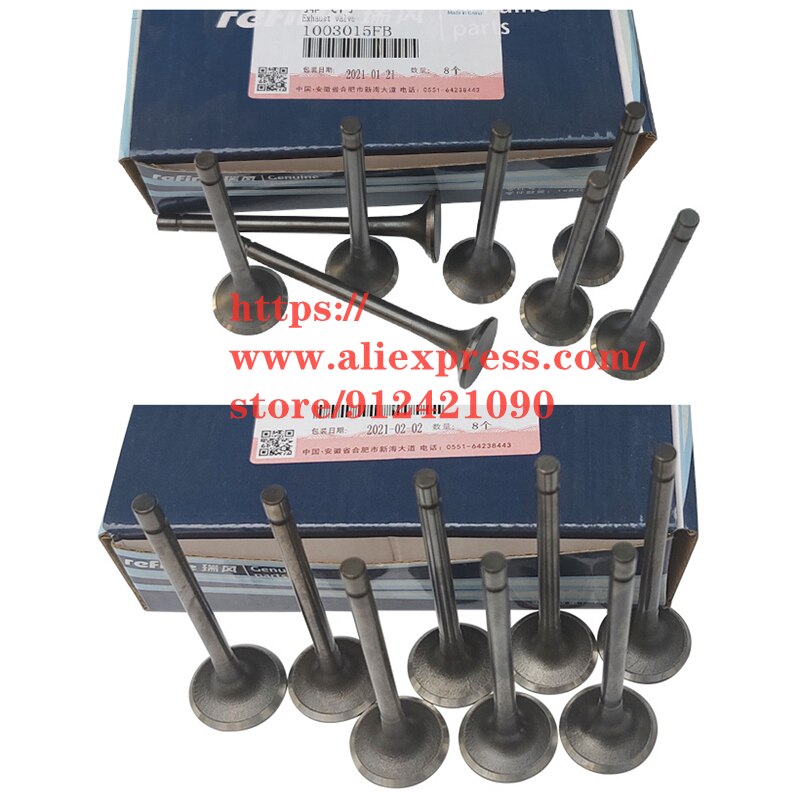 Válvula de admisión y escape de motor, accesorio para JAC J3 J5 Rein Refine M5 S2/T40 S3/T5 S5, 16 unids/set por juego