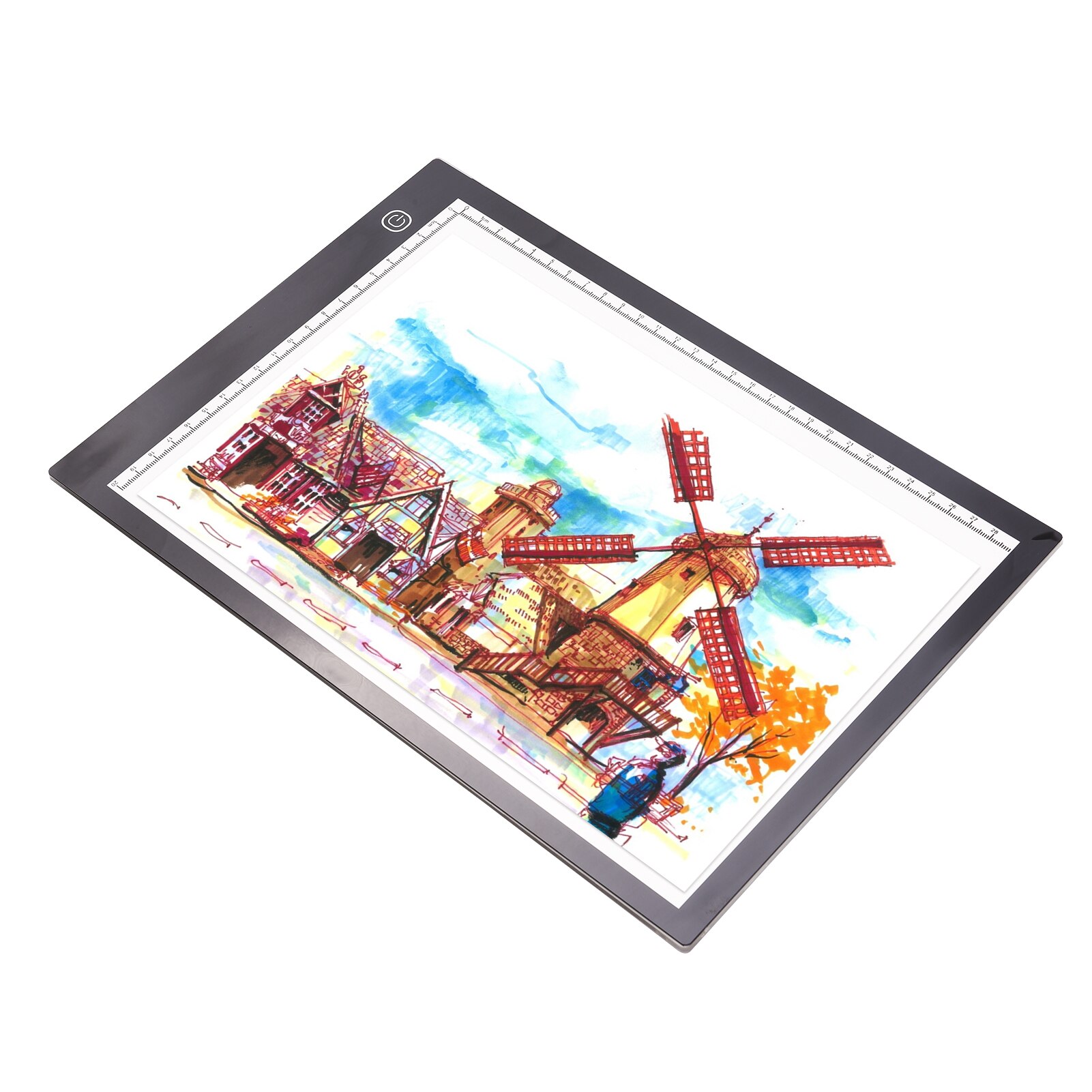 A4 LED Light Pad Tracer 3mm Ultra-Thin Drawing Board Copyboard Stepless Dimming USB Powered with Scales for Artist Painting