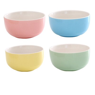 Ceramic bowl set home eating bowl Japanese rice bowl 4 set small dining ceramic bowl bone china soup bowl: Four-piece set