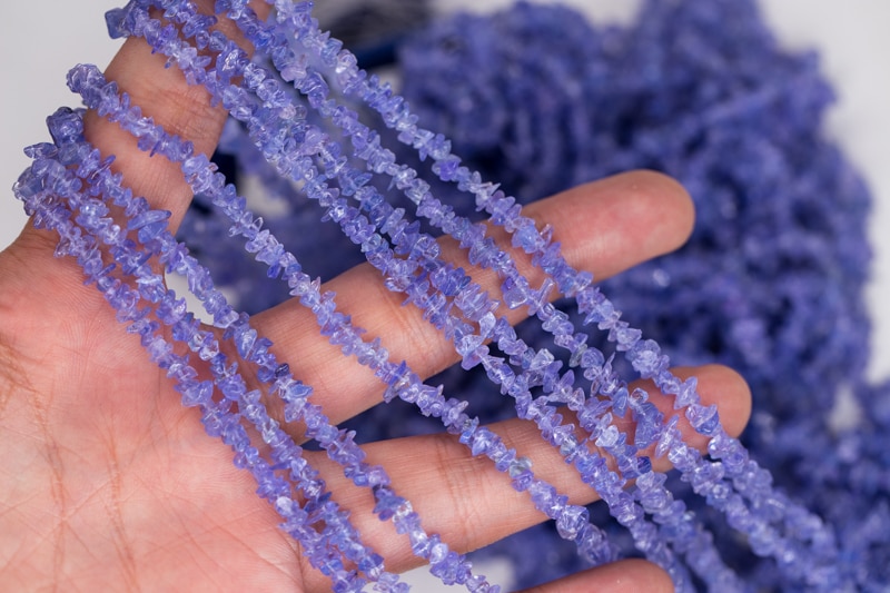 loose beads blue gemstone AA Tanzanite Irregular baroque 2-5mm 90cm for DIY jewelry making necklaceFPPJ beads nature