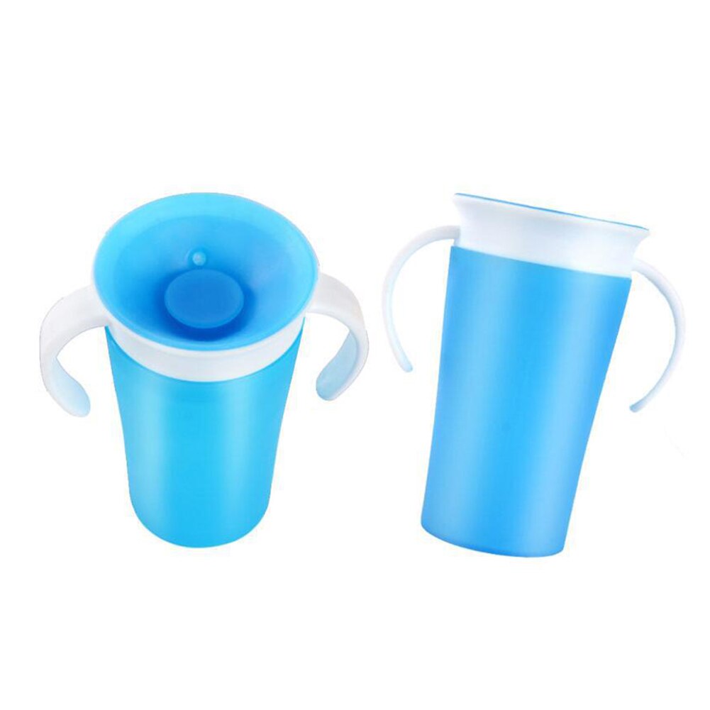 Water Anti Spill 360 Degree Cup Portable Training Smooth With Handle Easy Clean Learning Silicone Soft Toddler Drinking Solid
