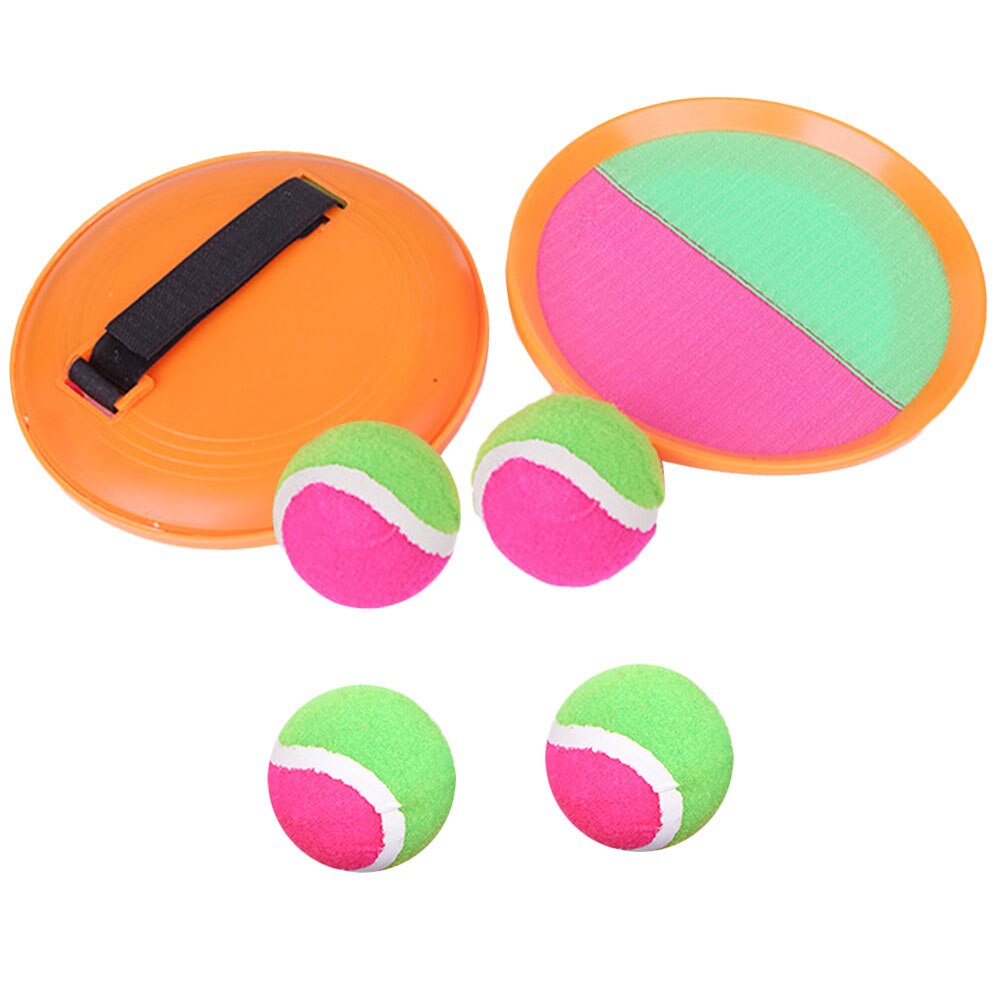 1 Set Toss de pelota pegajoso tonto objetivo tirar la bola al aire libre interactivo juguete (1 par bola objetivo y 4 Uds bola): Orange