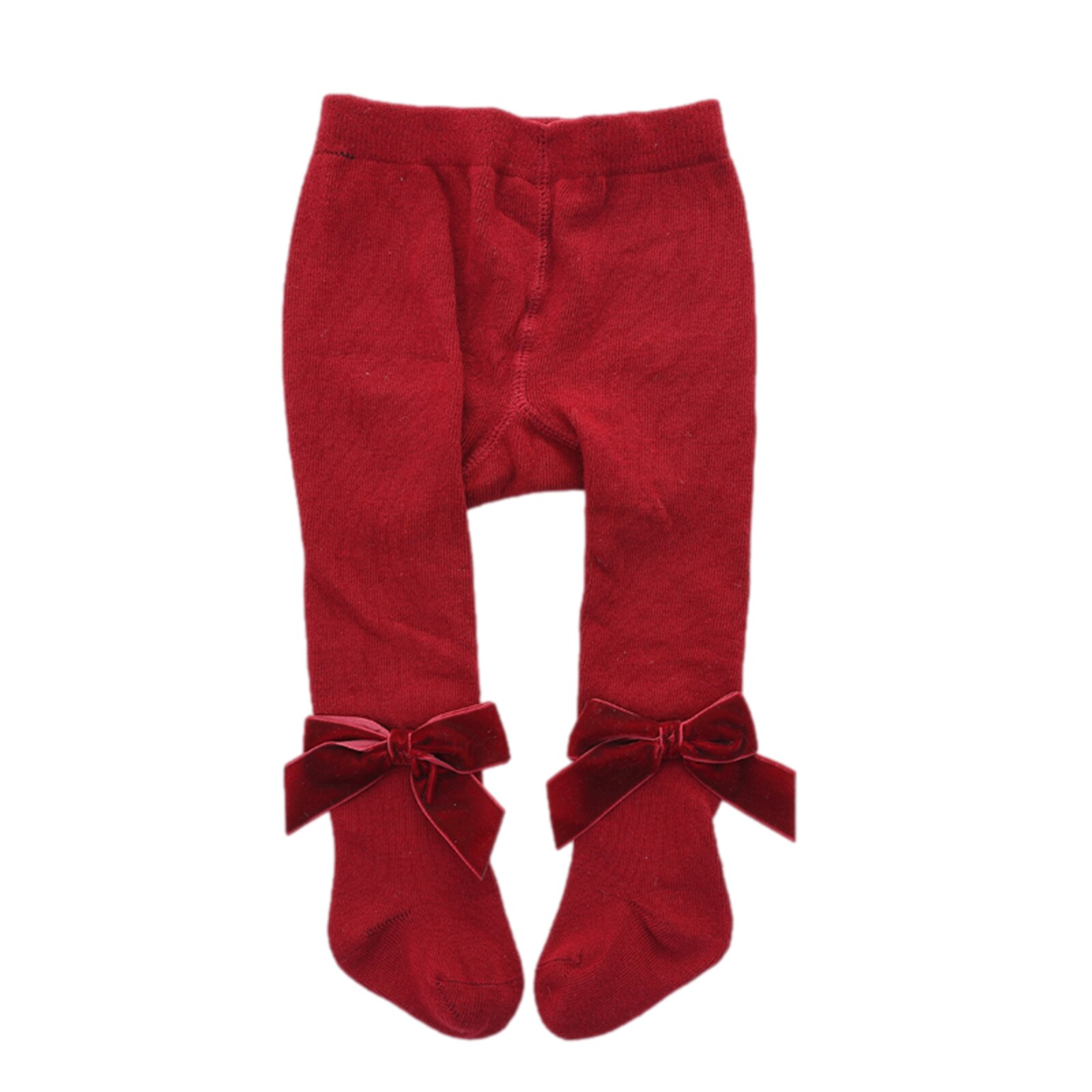 Pasgeboren Baby Meisjes Panty Solid Strik Leggings Vier Seizoenen Lange Kousen 5 Kleuren 0-3Years: Rood / M for 1-2 Years