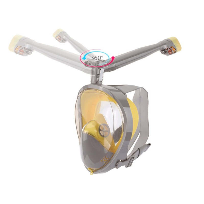 Snorkel Mask Scuba Underwater Diving Mask 360 Degree Rotate Full Face Snorkeling Masks 180 View Anti-fog Anti-Leak