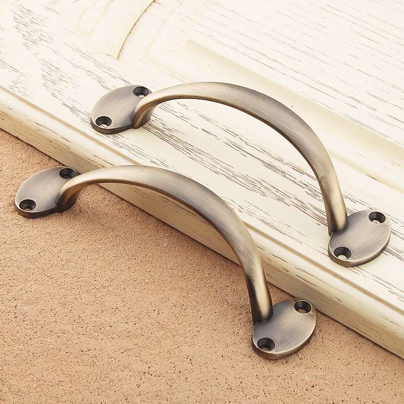 Antique Bronze Bronze Wall Mounted Handle European Invisible Wooden Door Handle Wardrobe Drawer Cabinet Door Handle