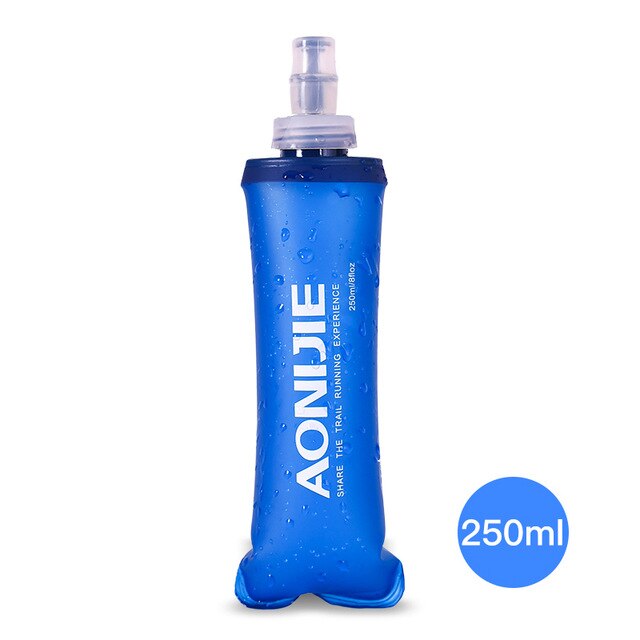 Aonijie 250ml 500ml tpu læskedrik vandflaske sammenfoldelig vandpose kolbe til udendørs sport camping sundhed gratis bpa: 250ml