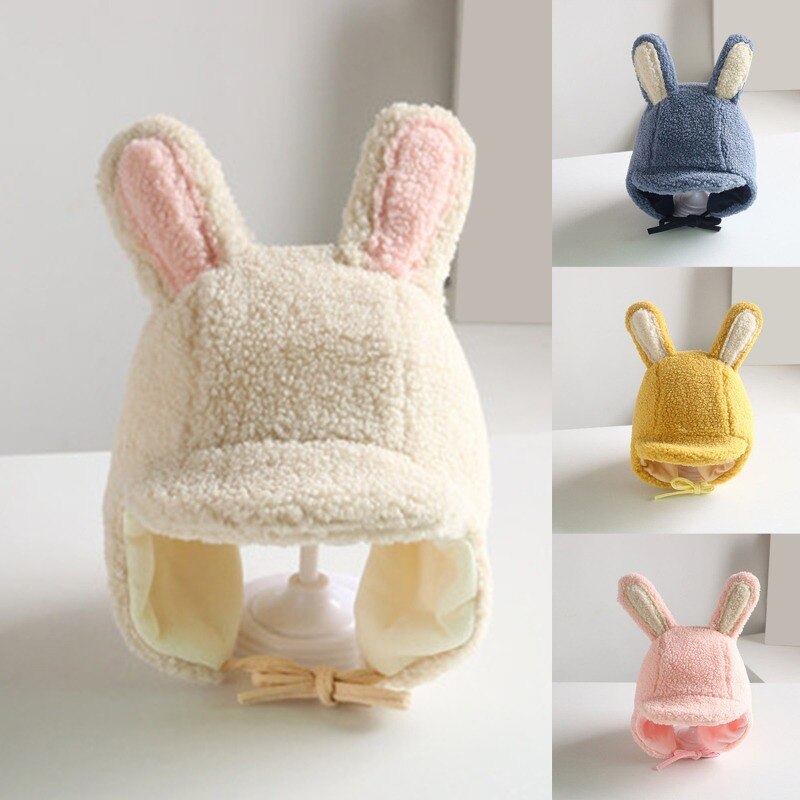 Inverno quente bebê meninos letra p cordeiro veludo earflap chapéu duplo pompom boné beanies para crianças criança gorro eargflap alta qualidade