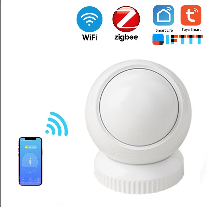 Smart Home WiFi Human Body Sensor Wireless Smart Body Movement PIR Motion Sensor Zigbee Use With Gateway Tuya Smart Life App
