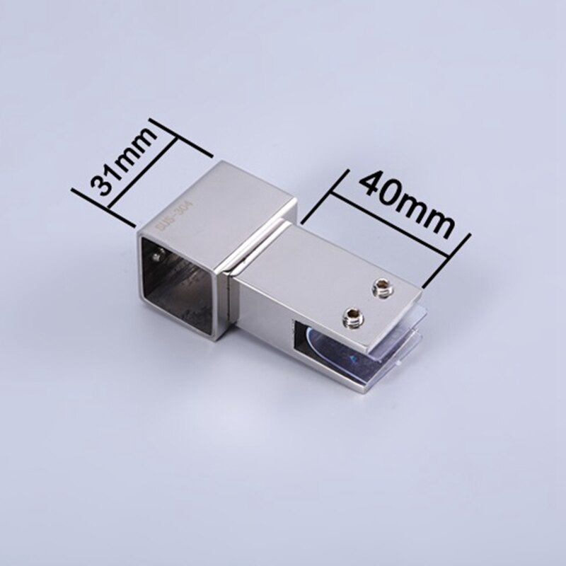 304 stainless steel Shower Room Parts Drawhead Rod Head Connector Glass Brace Strut Glass Clip Pipe Connection 25mm Square Tube