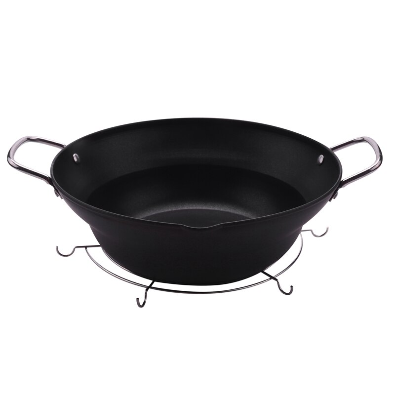 Easy Pour Non Stick Coating Tempura Fryer Pot with Oil Drip Drainer Rack Japanese-style Mini Deep Fry Pan: black