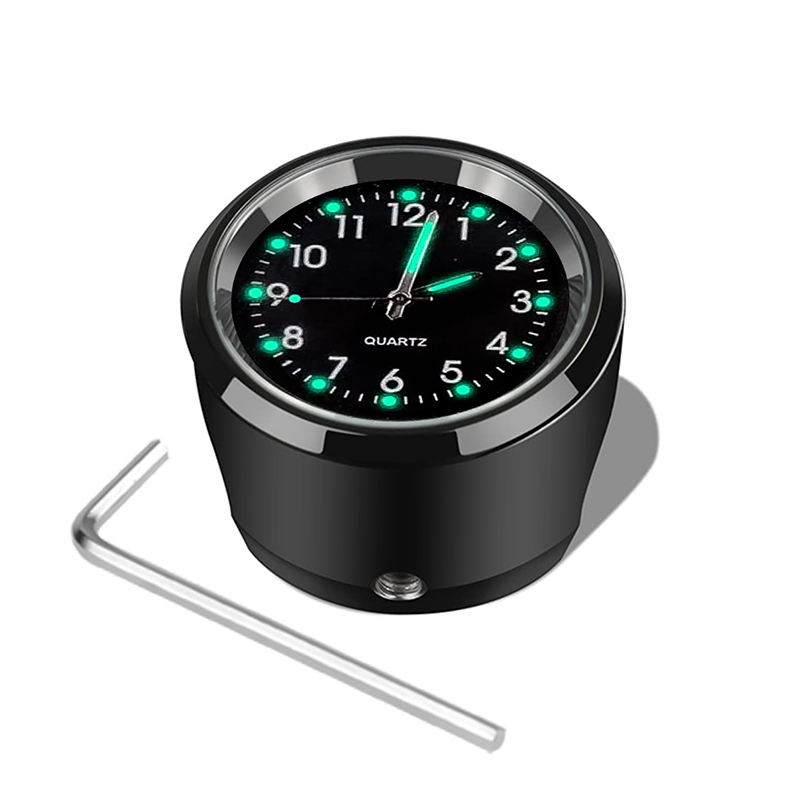 Motorcycle Handlebar Clock Durable Stainless Steel Refit Night Vision Waterproof Shockproof Buckle Motobike Bicycle Watch: Blue