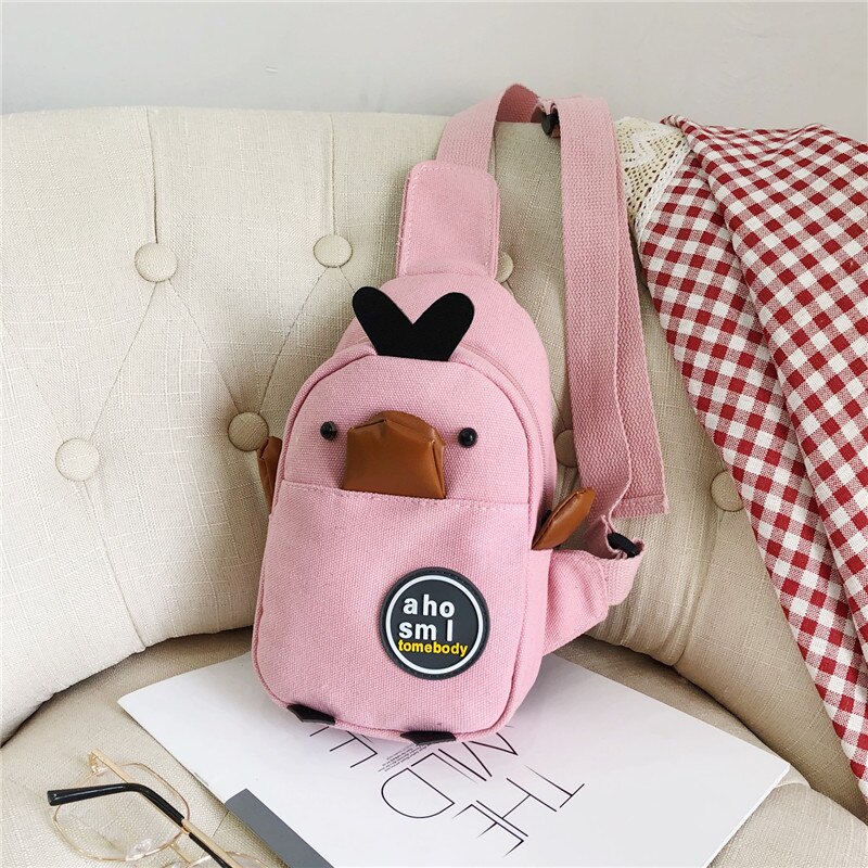 Crossbody tassen voor vrouwen casual canvas borsttas koreaanse trendy schoudertas: Roze