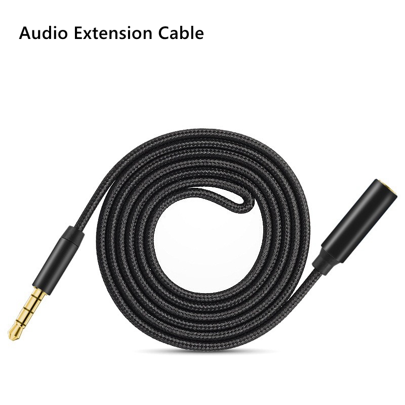 3,5 mm jack aux audio man-vrouw verlengkabel 4-polig met microfoon stereo compatibel voor pc hoofdtelefoon auto luidspreker microfoon
