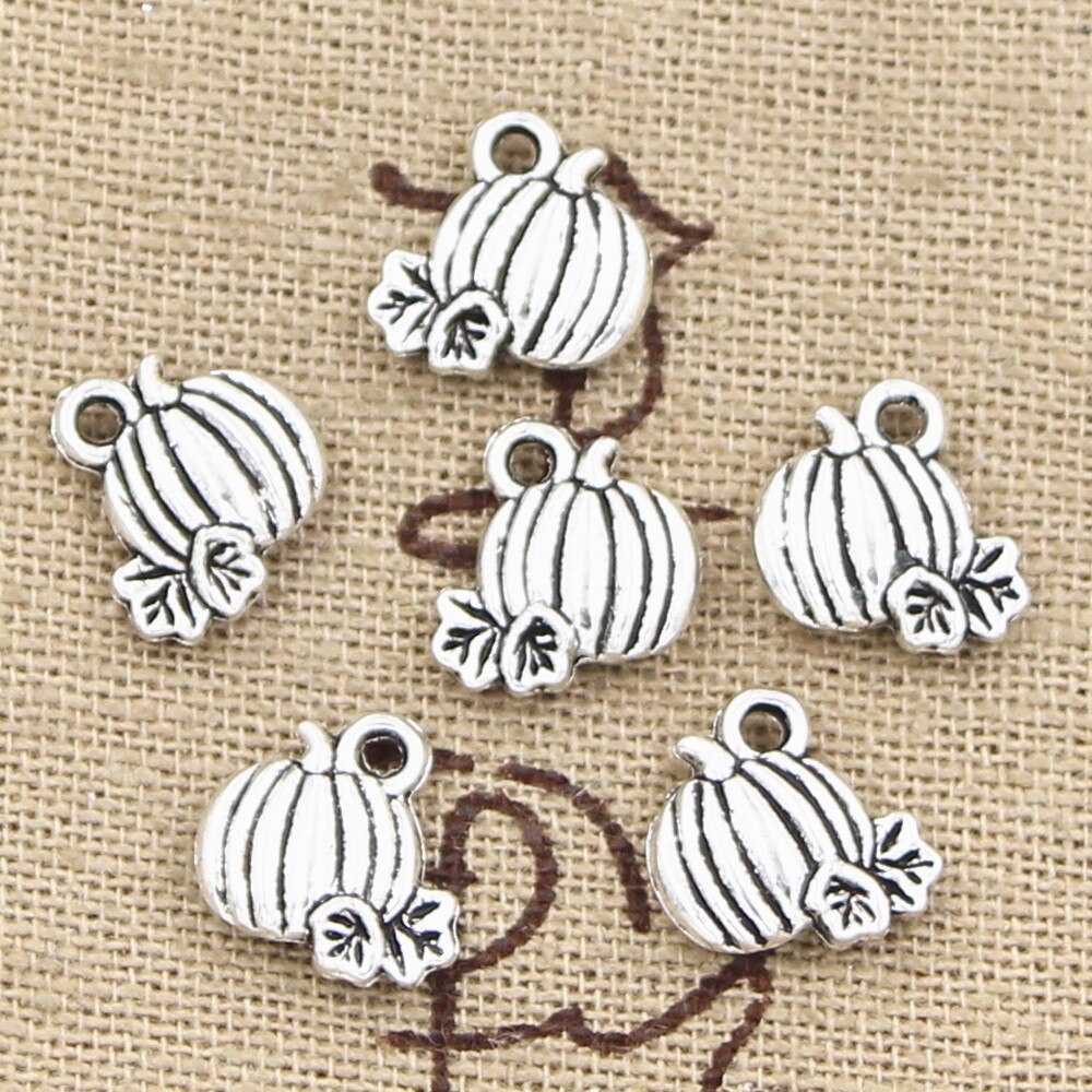 15pcs Charms Pumpkin Fall Thanksgiving 10x10mm Antique Making Pendant fit,Vintage Tibetan Silver color,DIY Handmade Jewelry