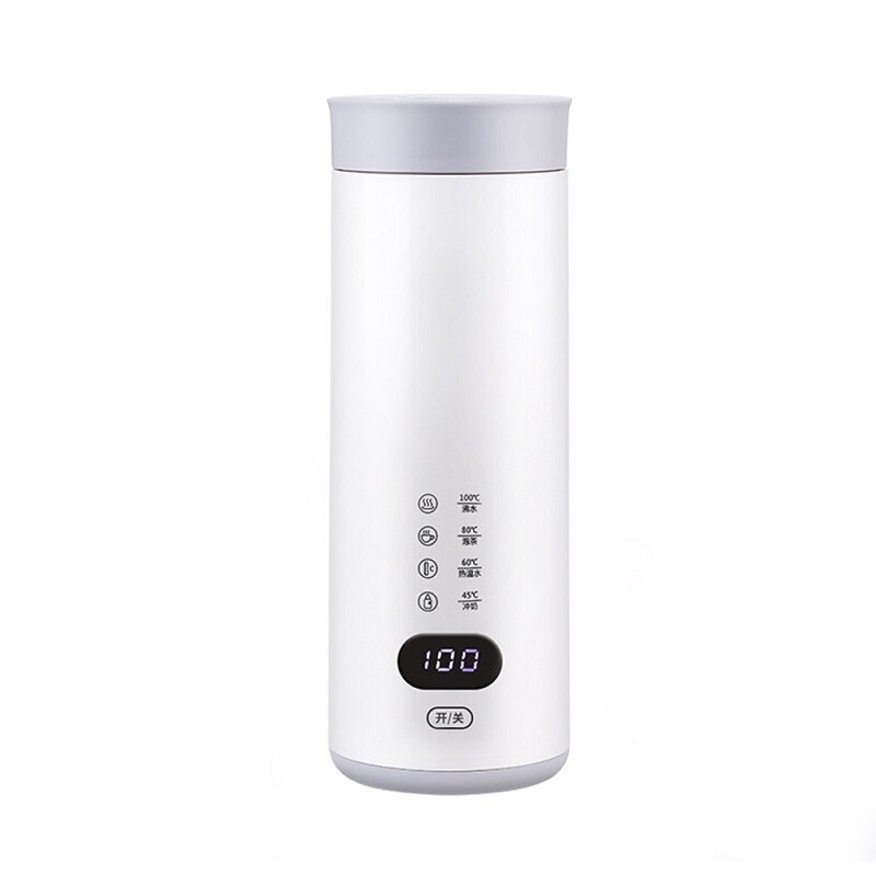 Bouilloire électrique multifonction Portable Mini petite capacité fendue Type bouilloire d'eau théière en acier inoxydable 400ml: white(intelligent) / EU