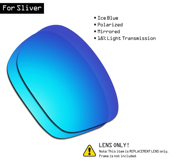 Smartvlt polariserade solglasögon ersättningslinser för oakley sliver - isblå: Default Title