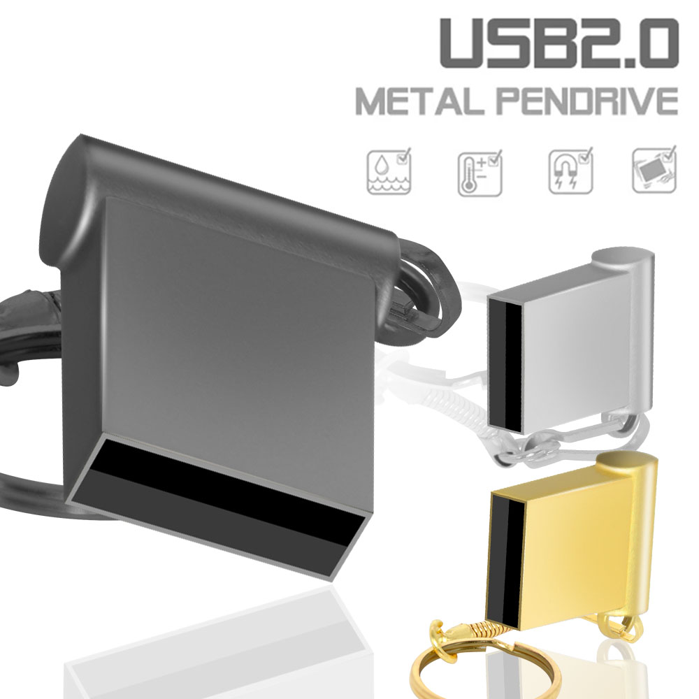 Usb Stick Mode Metalen 2.0 Mini Metalen Knop Usb Flash Drive Mobiele Opslag Schijf 64Gb Pen Drive Persoonlijke Geheugen stok
