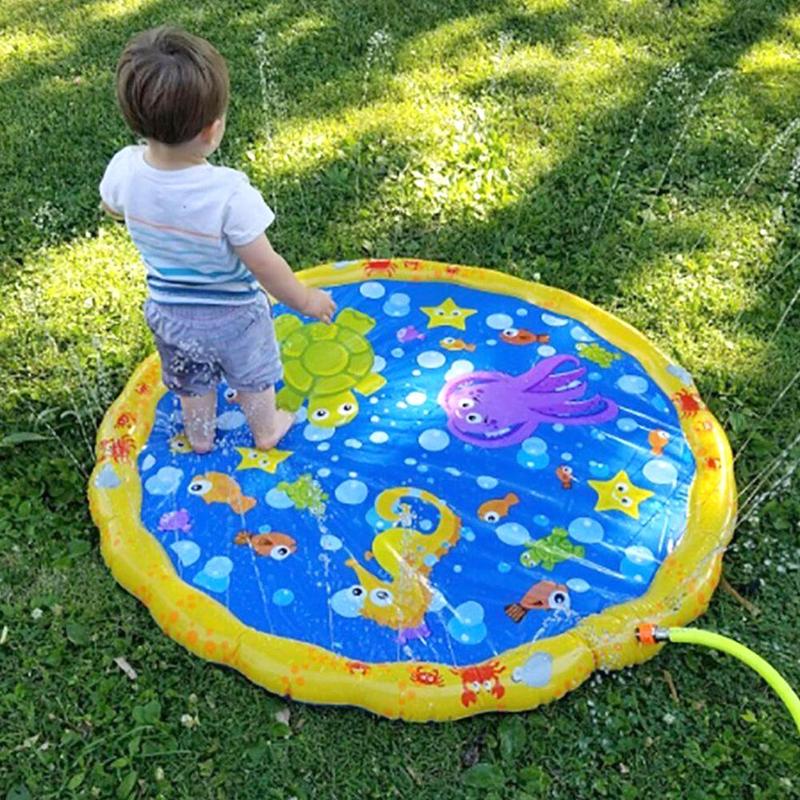 Kinder Spielen Strand Spielzeug Sommer kinder Outdoor Wasser Spray Matte Rasen Strand Spiel Sprinkler Kissen Durchmesser 100cm