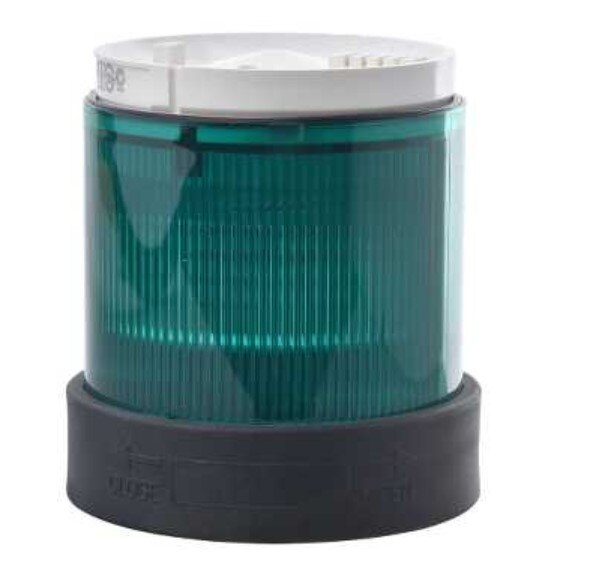 XVBC4B3 Illuminated unit for modular tower lights, plastic, green, Ø70, flashing, for bulb or LED, 24 V AC, 24...48 V DC