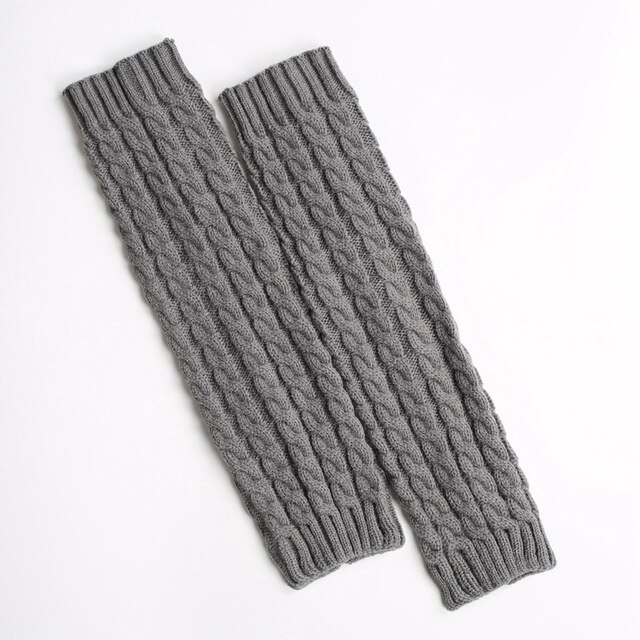 Winter Mädchen Beinlinge Gestrickte freundlicher Stiefel Socken Frauen Länge Stiefel Abdeckung Herbst Fuß Abdeckung freundlicher Knie Pad: grau