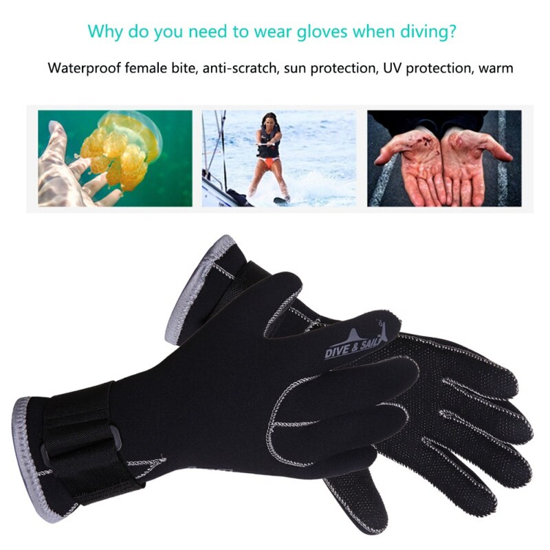 Guantes de neopreno para esnórquel, S-XL de pesca submarina, antiarañazos, para mantener el calor, 3MM