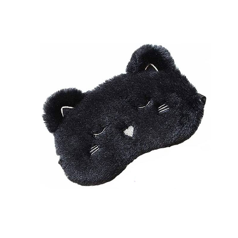 Bonita mascarilla para dormir, vendaje para ojos, cubierta con venda para los ojos de felpa, sueño para dormir para niñas y mujeres, parche ocular de noche para animales, siesta, relajación, cuidado de la salud: Rojo