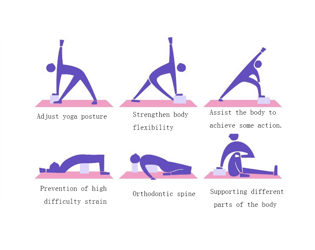 Yoga Cork Block blue lightweight portable Pilates Foam Brick Home Stretch Gym Fitness Exercise Tool Fitness yoga supplies