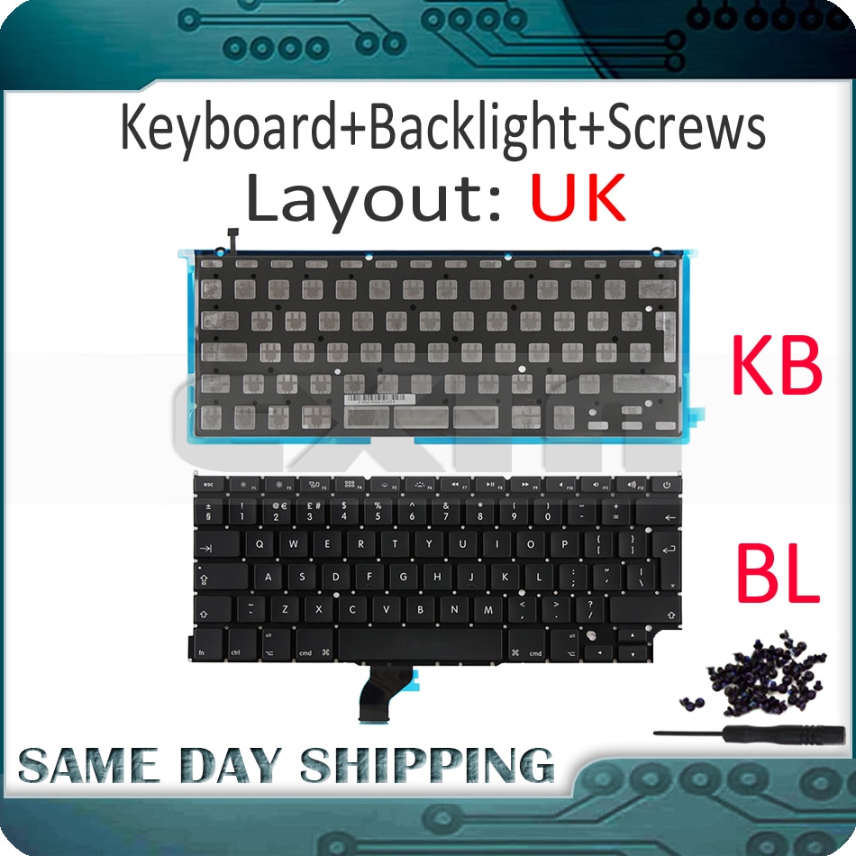 for Macbook Pro Retina 13" A1502 UK English Keyboard with Backlight Year ME864 ME866 MGX72 MGX92 MF839 MF841
