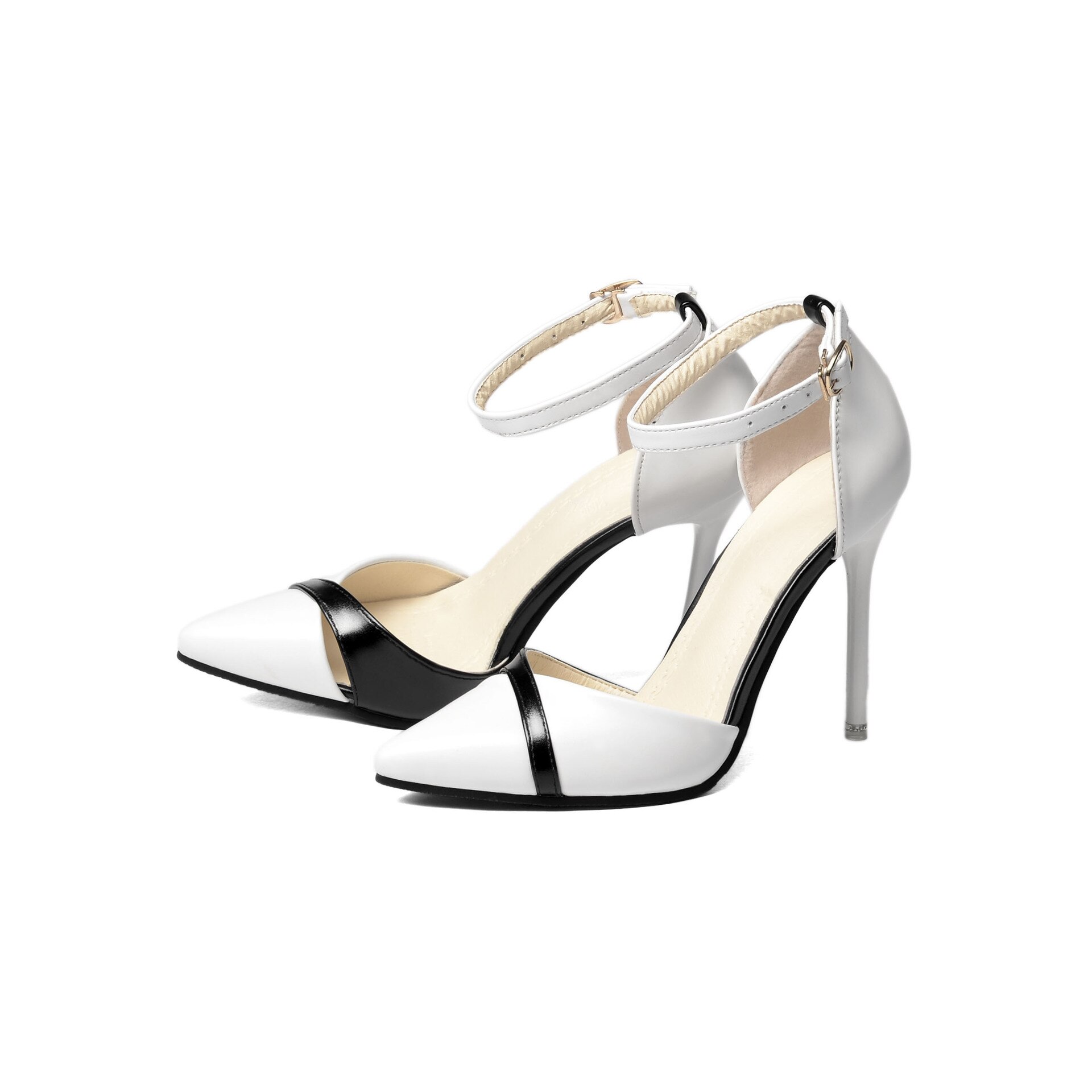 Kvinder sandaler høje hæle sommer mærke kvinde pumps tynde hæle festsko spids tå slip on kontor dame kjole sko plus str.