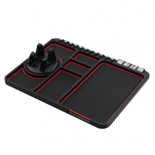 Antislip Multifunctionele Auto Dashboard Pad Knop Mobiele Telefoon Beugel Pad Siliconen Antislip Multi-Functie Mobiele Telefoon: Rood
