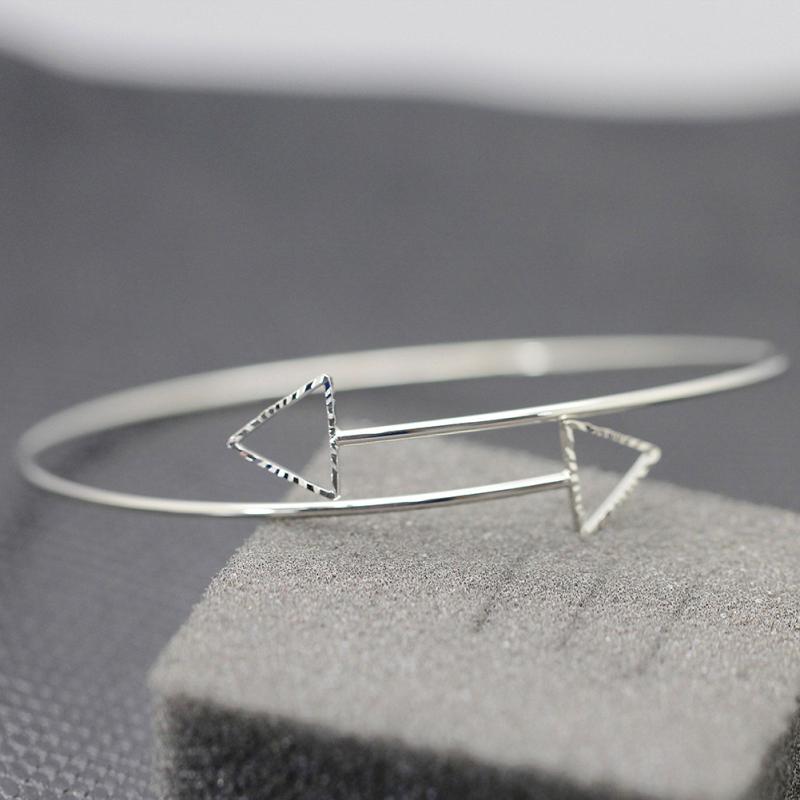 Nouvelle creux Triangle brassards bras supérieur brassard chaîne manchette Bracelet pour femmes filles or argent couleur Chic bijoux: Argent antique plaqué