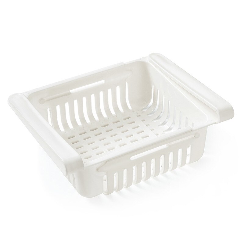 Cuisine escamotable réfrigérateur congélateur boîte de rangement glissière tiroir organisateur glisser sous étagère tiroir boîte support étagères Gadgets de cuisine: white