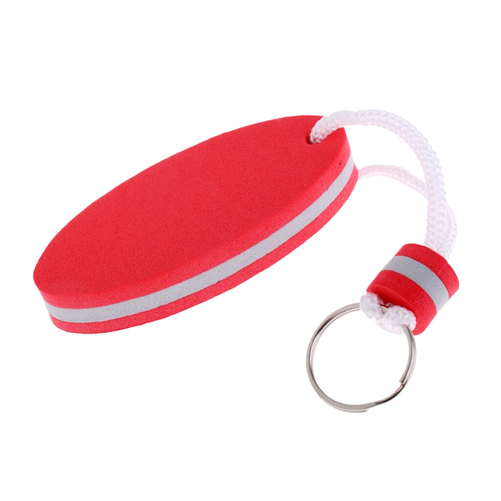 Oval Shaped EVA Foam Floating Key Ring Boat Keychain Kayak Canoe Accessories: Red