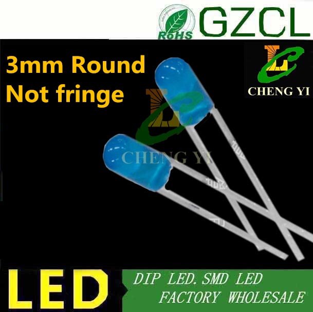 Without fringe DIP 3mm led DIFFUSED RED round 2-pin light diode 1.8-2.2V 1000PCS