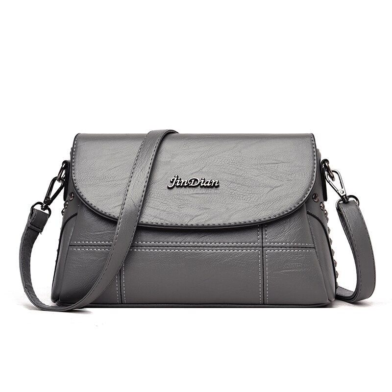 Effen Kleur Pu Lederen Schoudertassen Voor Vrouwen Literaire Minderheid Crossbody Trendy Dames Tas: Gray