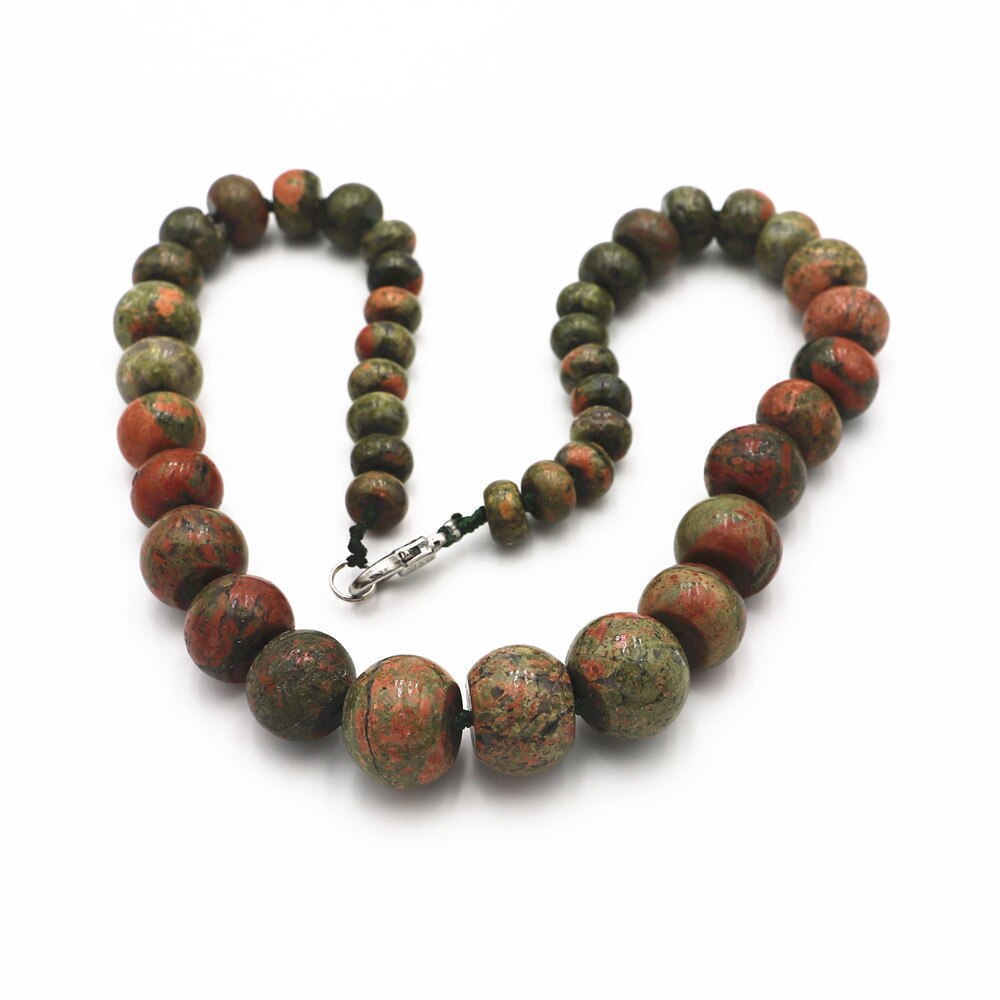 Popular Necklace Natural Crystal Jointed Malachite Tiger Eye Round Beads for DIY Handmade Jewelry Making, Necklaces, Necklaces: 15