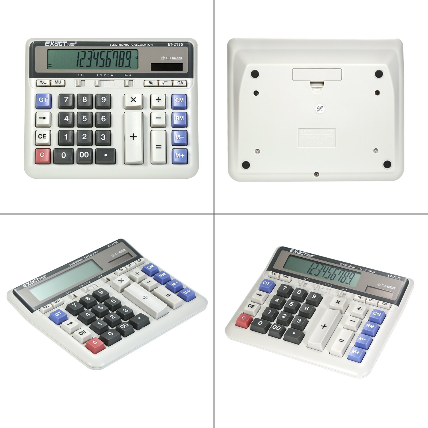 Large Computer Electronic Calculator Counter Solar & Battery Power 12 Digit Display Multi-functional Big Button