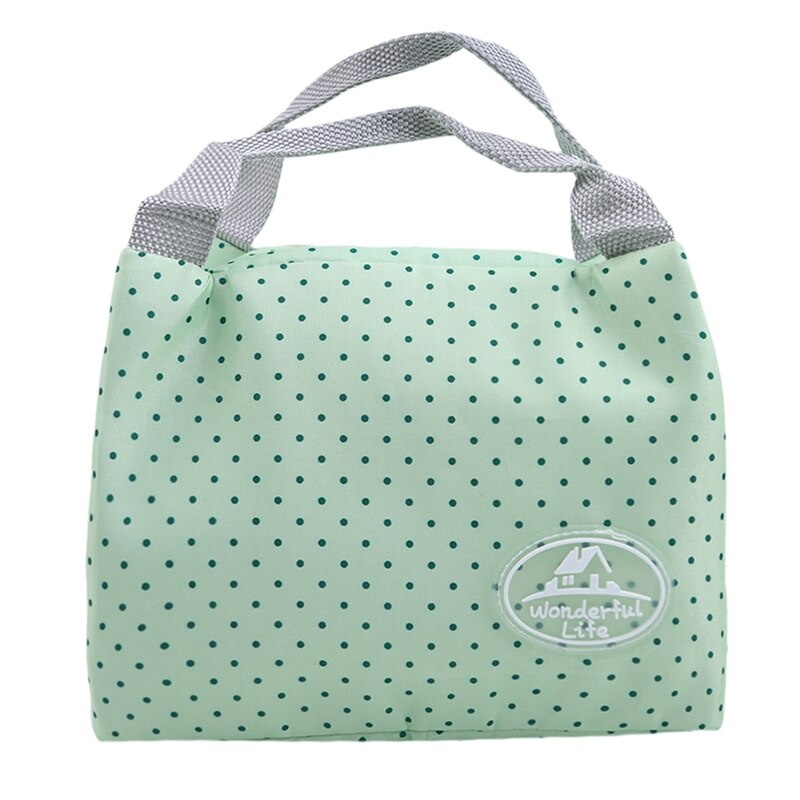 Sac à Lunch en toile isolé à rayures froides, étui de transport de pique-nique, boîte à Lunch thermique Portable,: Green