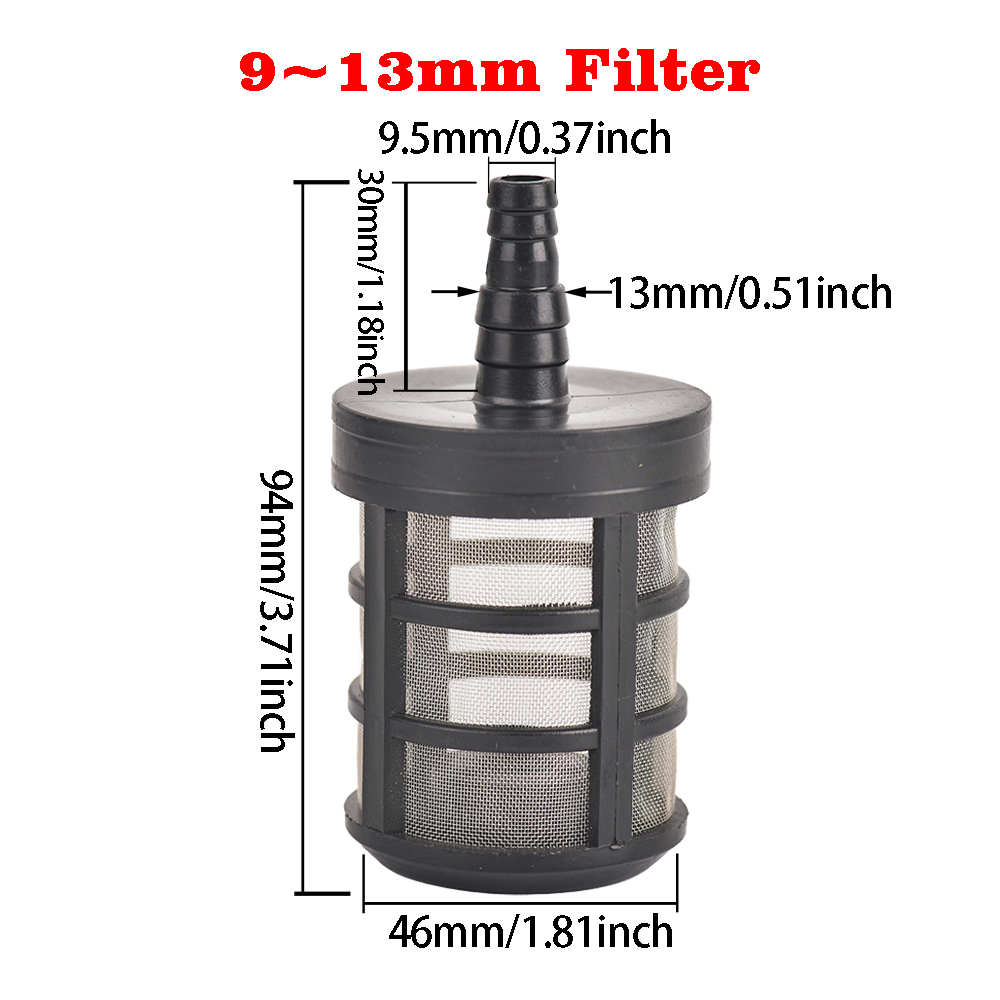 8/10//13mm Edelstahl gitter Schlauch filter Bewässerungs pumpe Filters prüh membran pumpe für Sprüh auto waschanlage Ölpumpe: Black