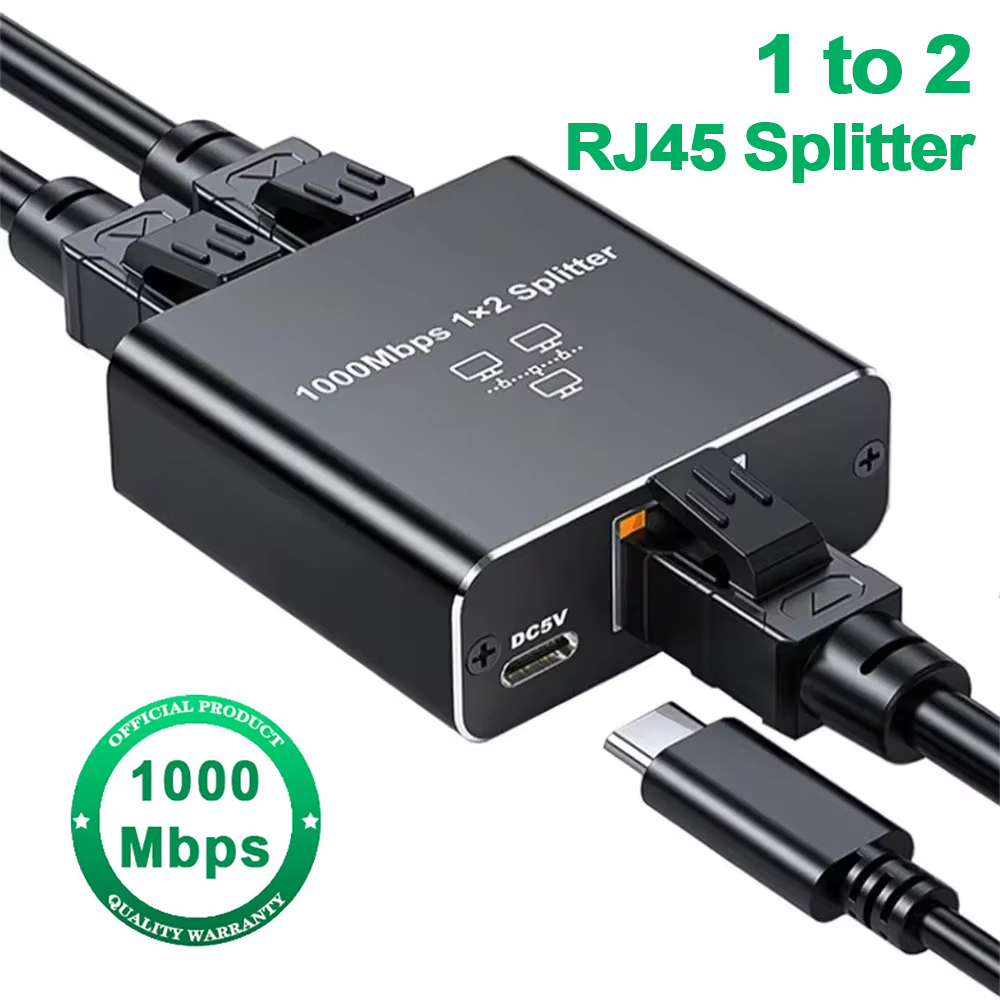 1 to 2 1000M Rj45 Splitter Gigabit Ethernet Adapte... – Grandado