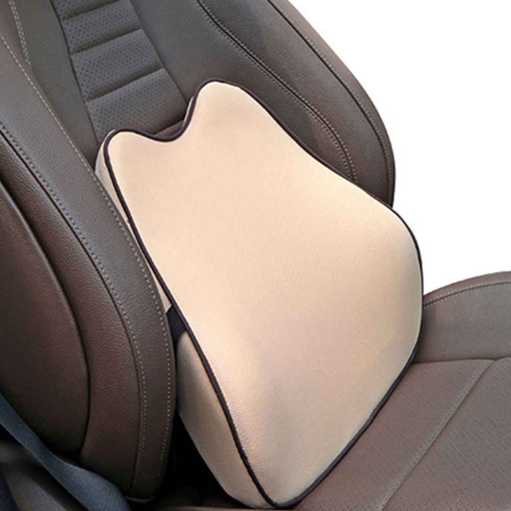Almohada para reposacabezas de coche, cojín para asiento de coche, Protector de cuello, asiento de automóvil, accesorios para Restauto, algodón de memoria: Cushion Beige