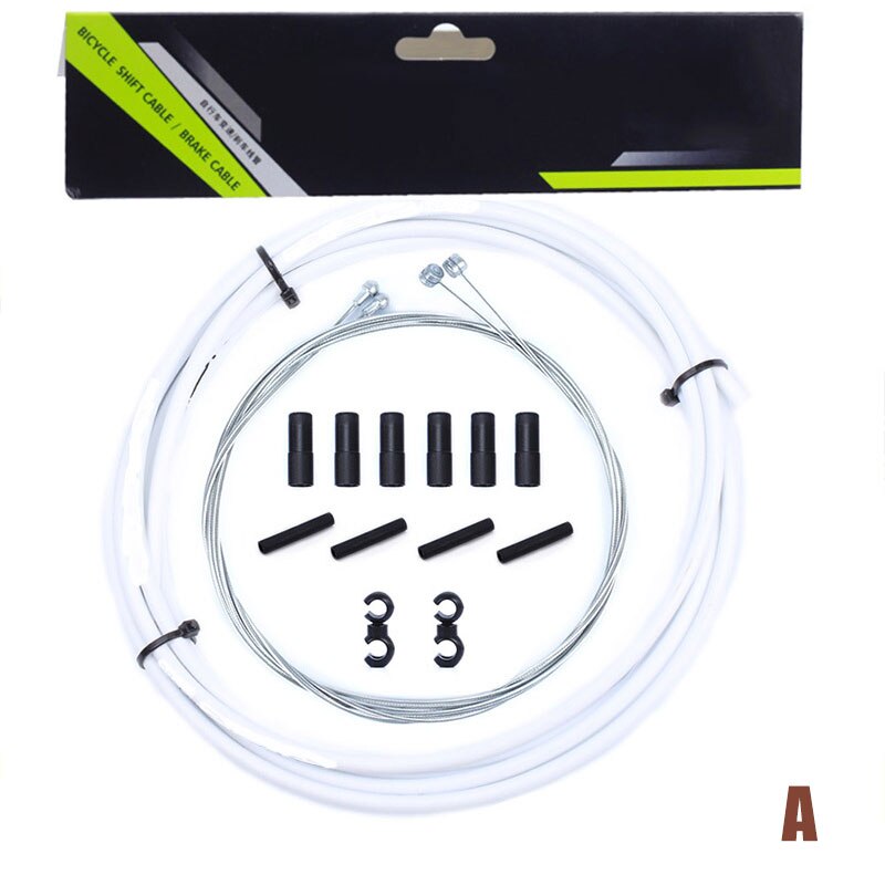 Bike Bicycle Front Rear Inner Outer Wire Gear Brake Cable Set 4 Colors ZJ55: White  A-brake kits