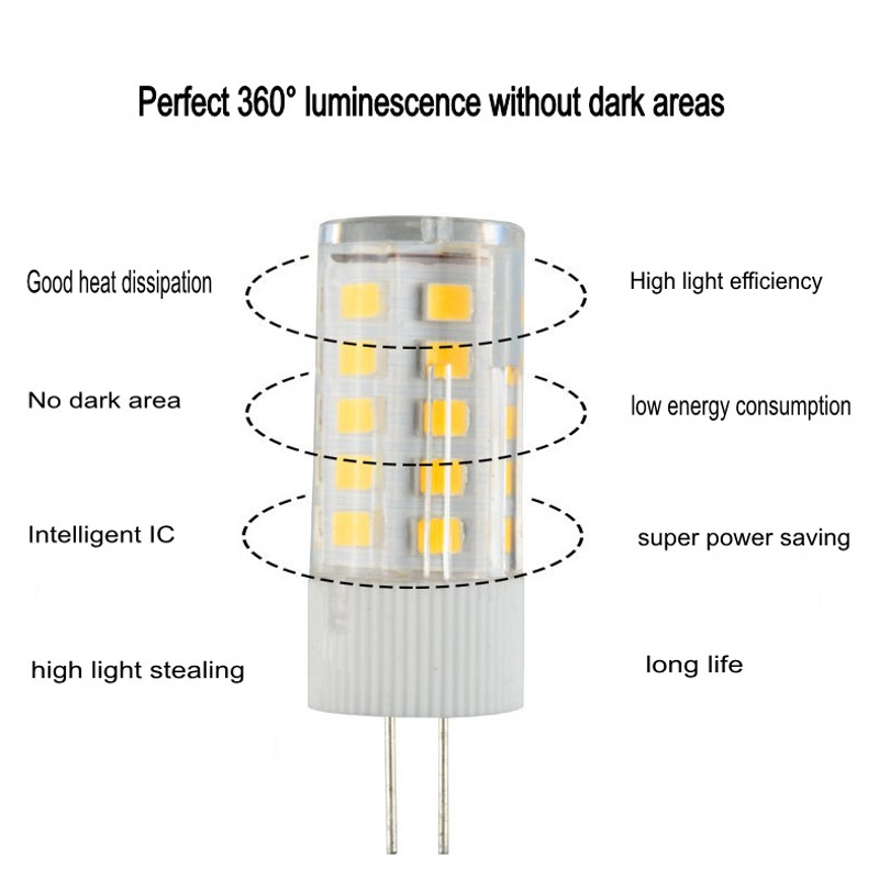 Lámpara de maíz de pin recto G4, 220V, SMD2835, 3W, 5W, 7W, 9W, bombilla Led de cerámica, reemplaza 30W, 40W, 60W, 80, luz halógena para candelabro