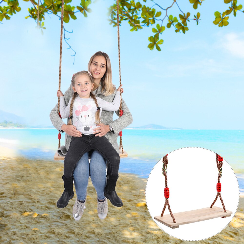 Wooden Tree Swing Seat Indoor Outdoor Rope Wooden Swing Seat For Children Adult Kids