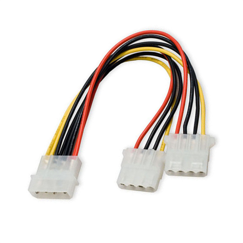 Molex Power Splitter Cable Adaptor Y Lead 18cm 2 Way 4 pin PSU Power Splitter Cable LP4 Molex 1 to 2 Power Cable