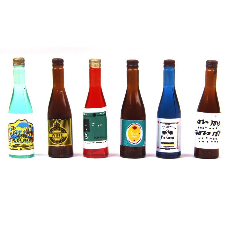 1:12 miniatur Puppe Haus Flaschen Wein 6 Stück spiel