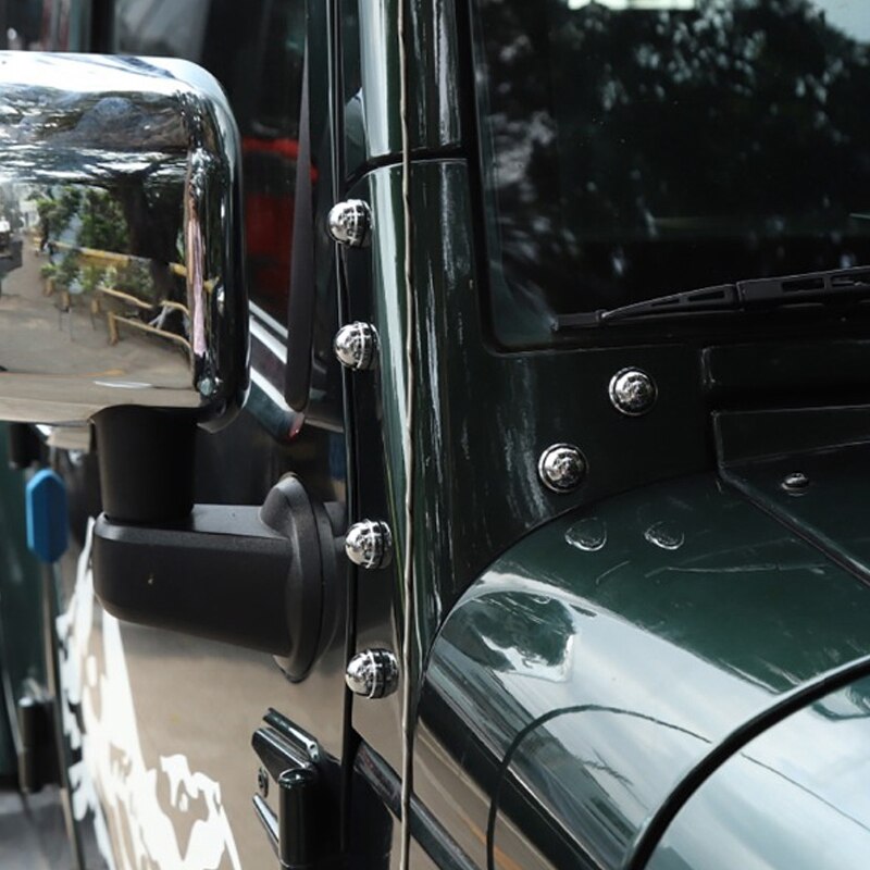 Bil externa tillbehör abs a-pelare bultar skydd dekorationsskydd för jeep wrangler jk / plus /bj40l 2007