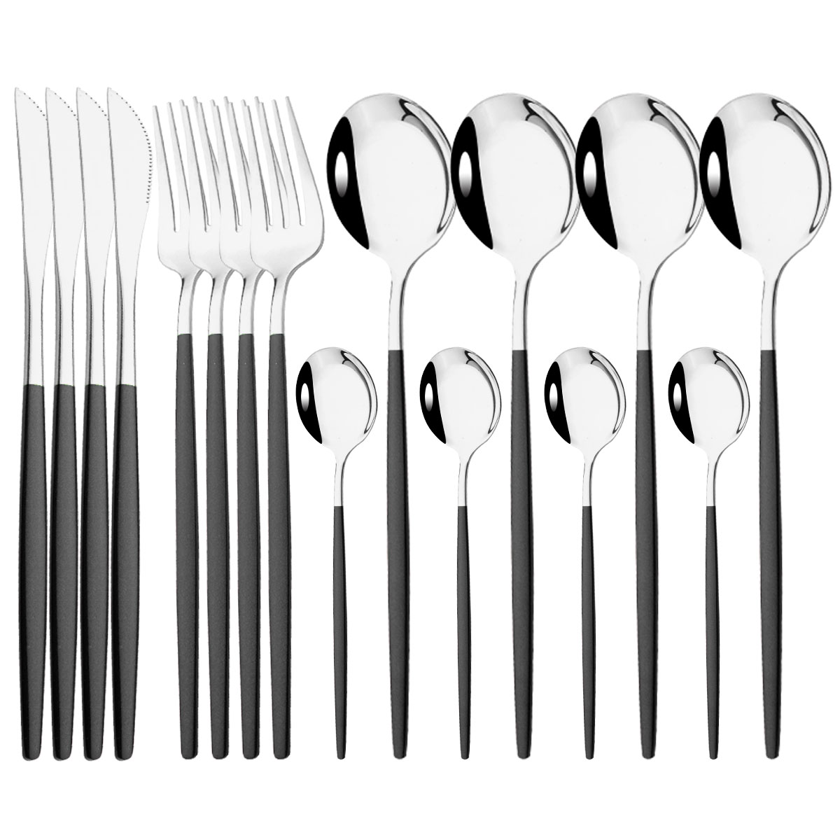 16 Stuks Roze Goud Servies Servies Set Spiegel Roestvrij Stalen Bestek Keukenmes Vork Lepel Restaurant Bruiloft Bestek Set: Paars