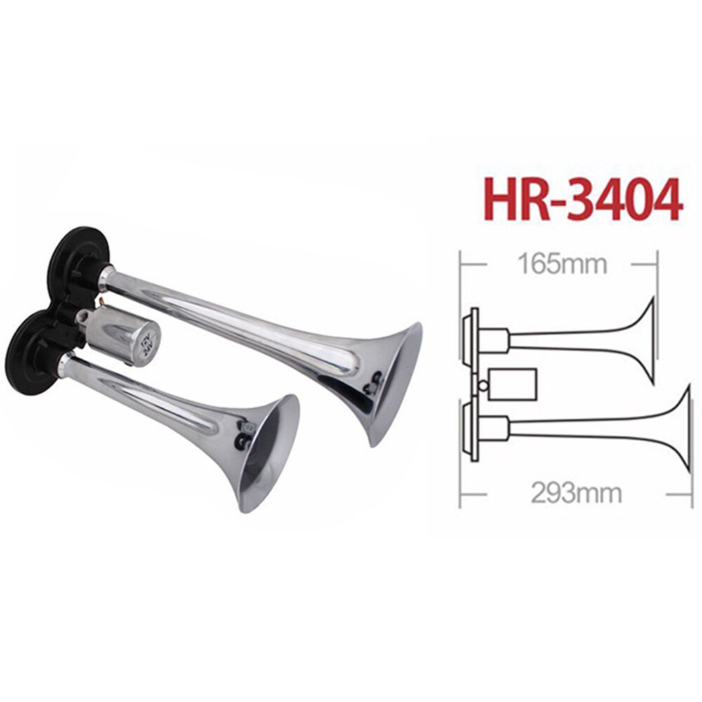 12V/24V Universal Dual Trumpet Electric Horn 150dB Super Loud Solenoid Valve Air Horn Speaker Kit for Truck Car Accessories