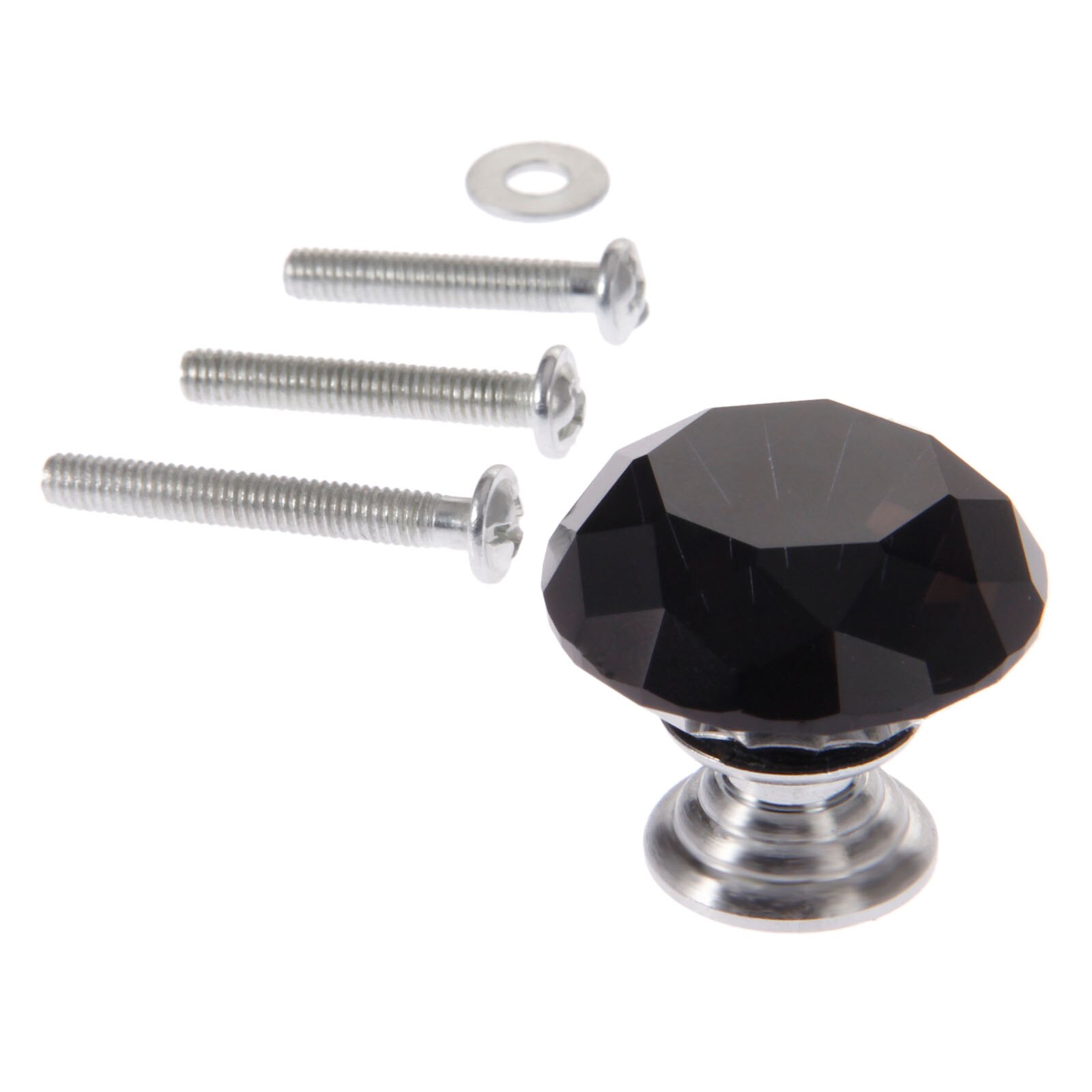 1X30 Mm Black Diamond Shape Crystal Glass Knop Ladekast Handgrepen Keuken Deur Kledingkast Hardware